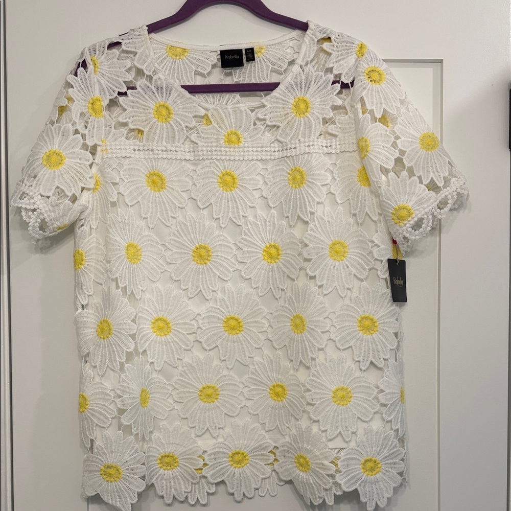 Rafaella Daisy Crochet Lace Blouse - Picture 1 of 8